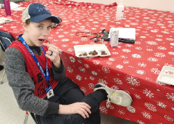 Student eating a snack