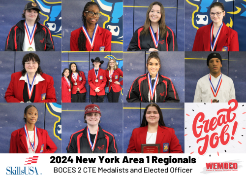 2024 New York Area 1 Regionals BOCES 2 CTE Medalists and Elected Officer