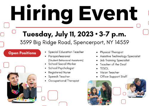 Hiring Event, Tuesday, July 11