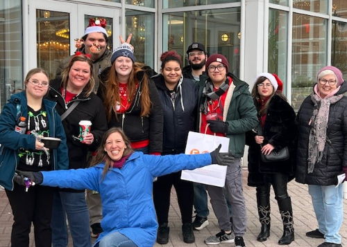 Our bell ringing group at the mall