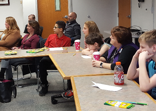 Students and special BOCES 2 guests listen to the music