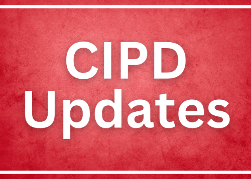 red and white graphic that reads CIPD Updates