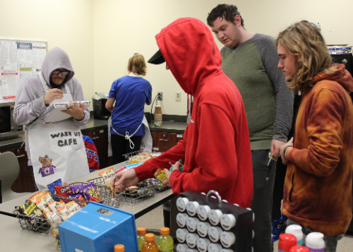 CTE students visiting the Cafe for a morning snack