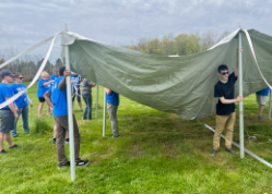 Putting up a tent