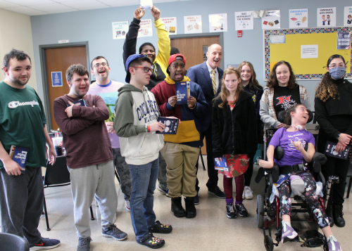 Group photo of students with Mark McLean