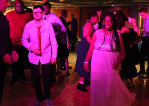 On the dance floor