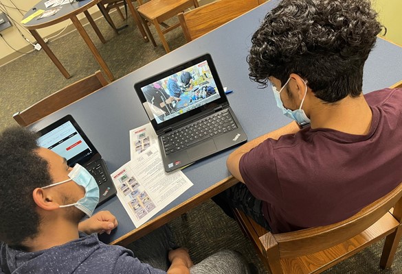 Students on laptops 