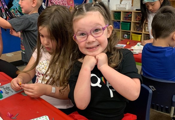 Preschool students in a classroom