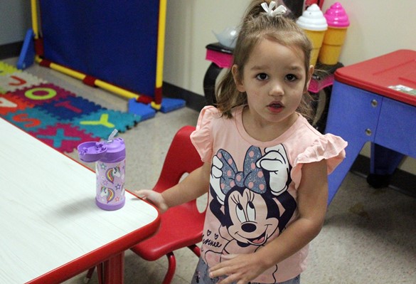 Pre-K student in a classroom
