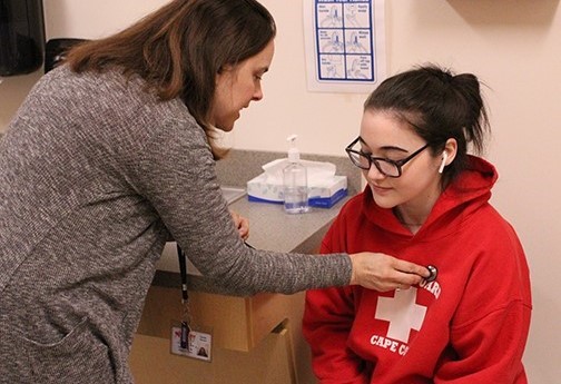 Nurse with student at Westview