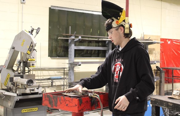 CTE welding student