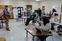 Class during music therapy