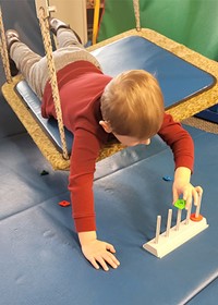 Student on a swing